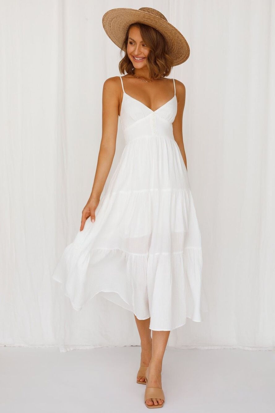 HELLO MOLLY VINTAGE QUEEN MAXI SZ XL DRESS WHITE